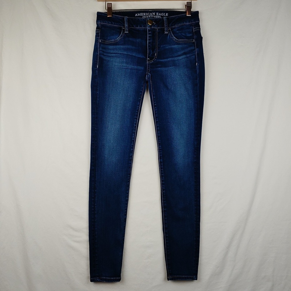 American Eagle Jeans Womens 2 Reg (29x28) Blue Stretch Jegging Dark Wash Denim